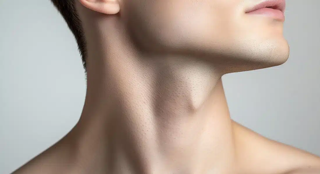 Cuello masculino y piel cuidada.